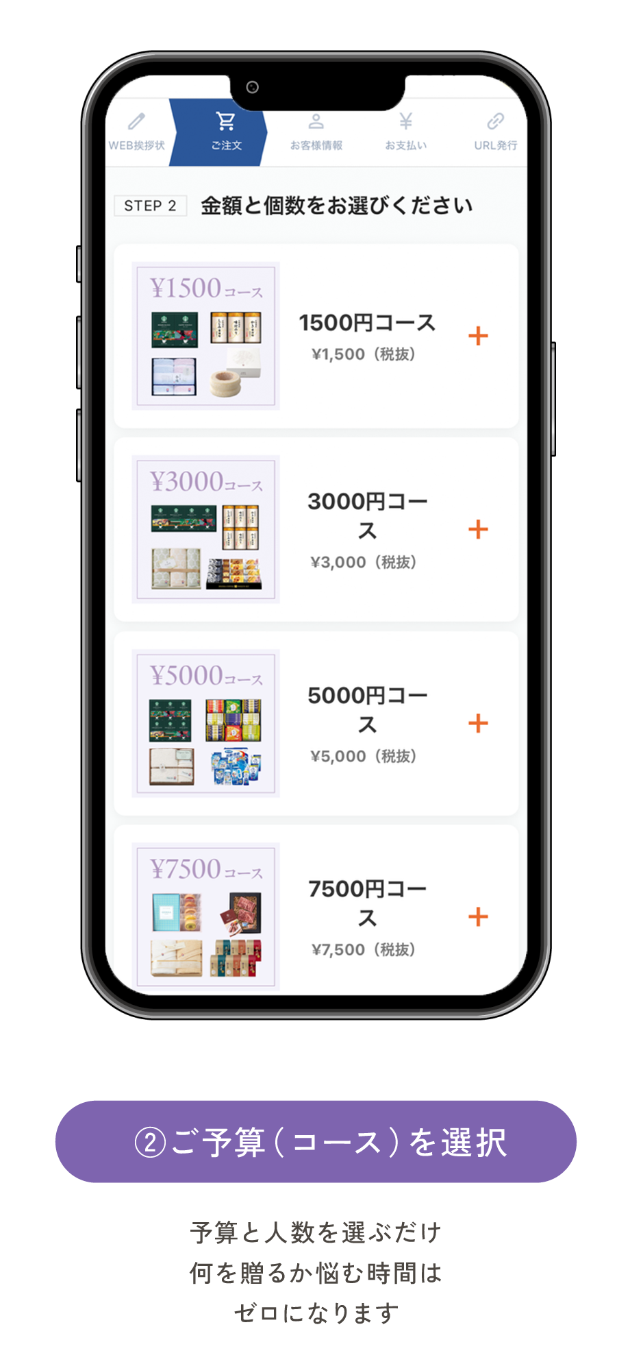 STEP2 コースを選んで注文