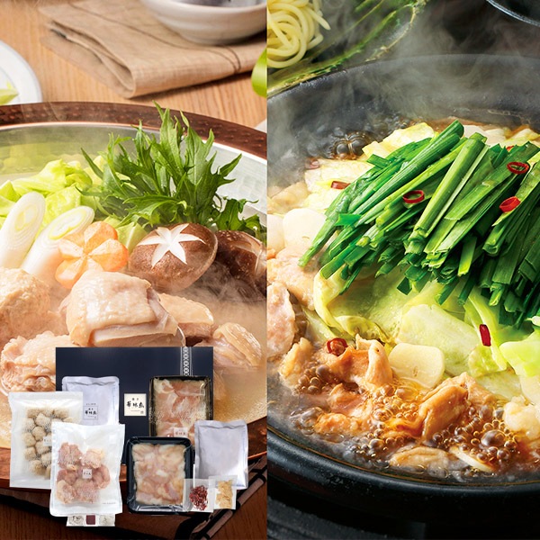 【直送】博多華味鳥 水たき・もつ鍋食べ比べセット HSM-E1